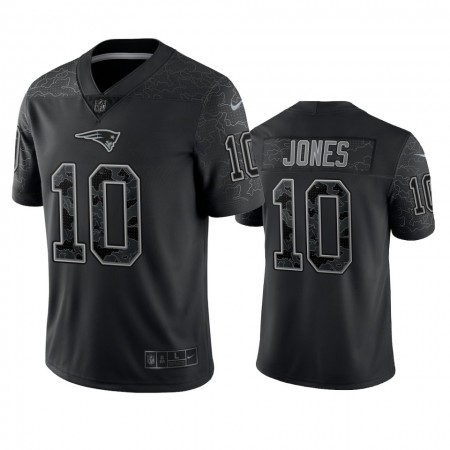 Miesten New England Patriots NFL Pelipaita Mac Jones 10 Musta Reflective Limited